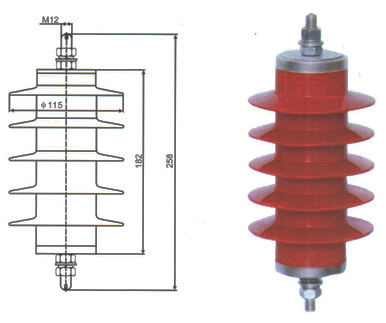 HY5WR-17/45电容型氧化锌避雷器结构尺寸