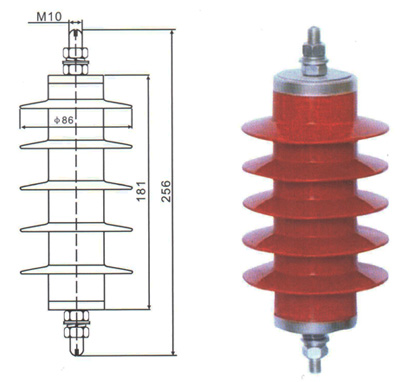 HY5WS-17/50配电型氧化锌避雷器结构尺寸